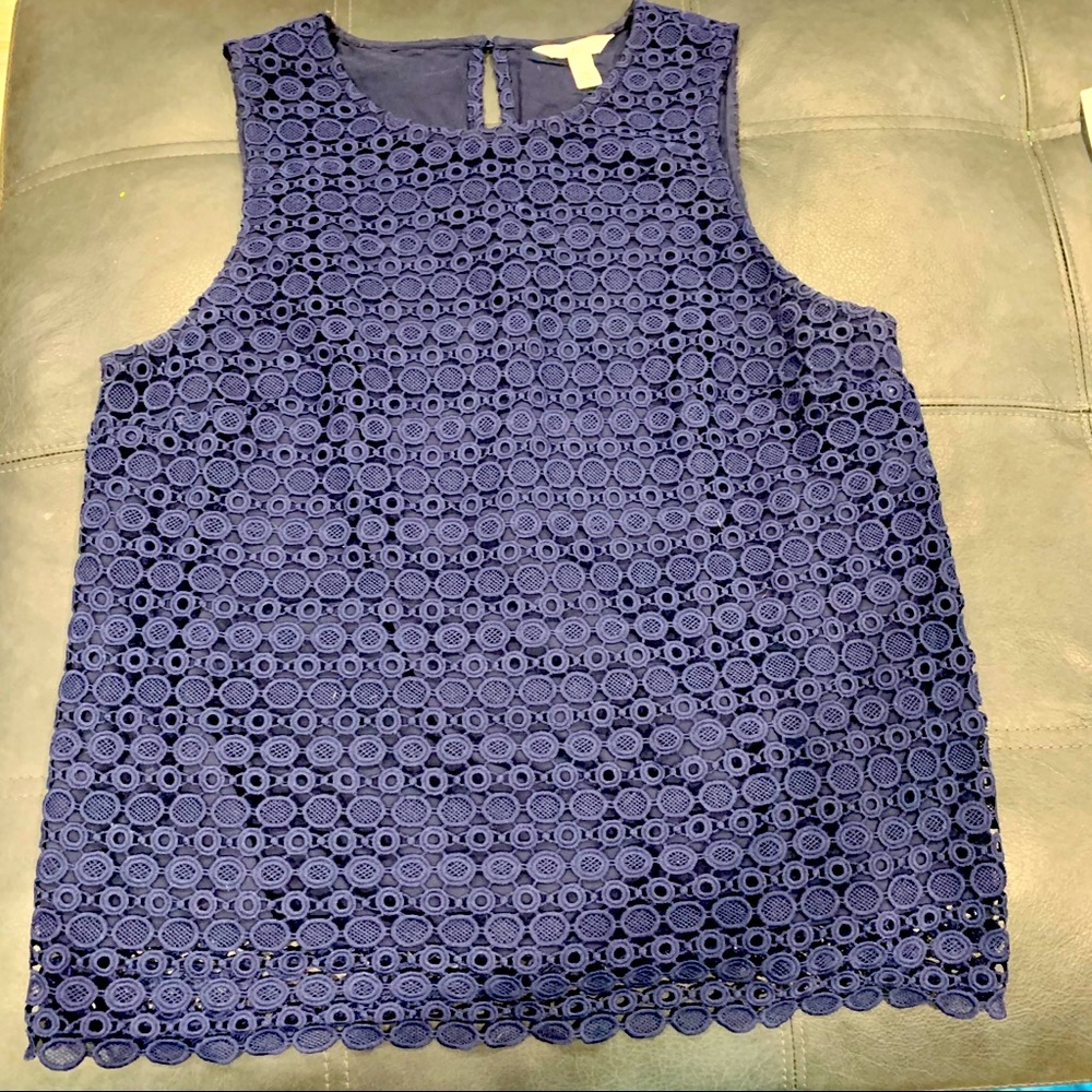 Gorgeous navy blue lace tank! Like new!